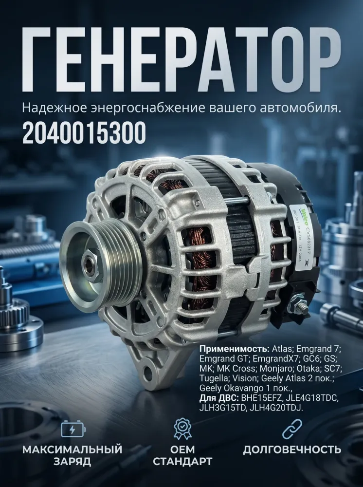 Генератор Geely 2040015300