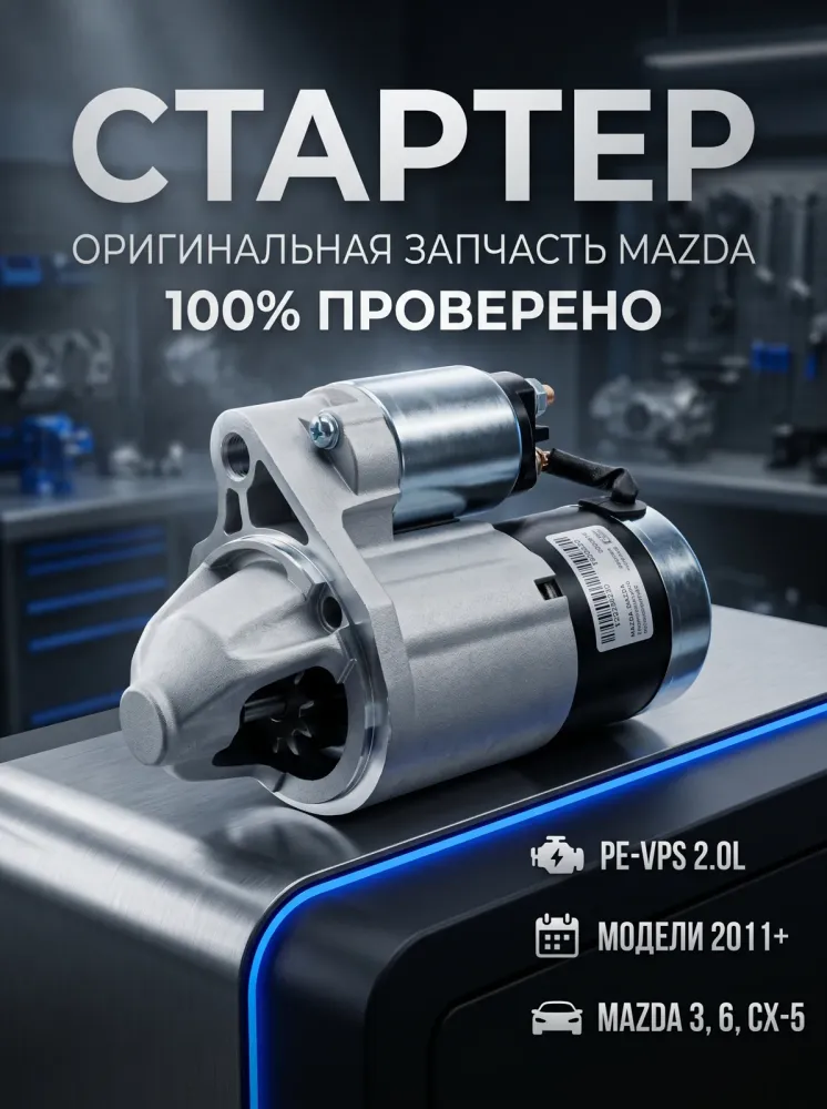 Стартер Mazda 3, Mazda CX-5, Mazda 6 PE0718400
